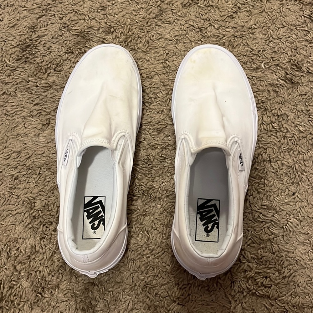 White slip on vans